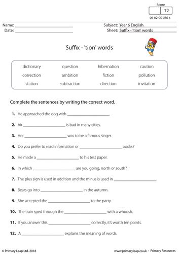 KS2 English: Suffixes .